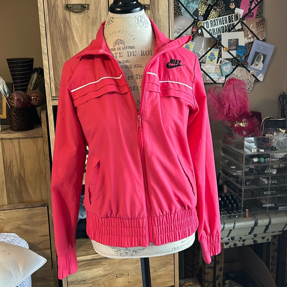 Pink Nike Elastic Waist Jacket - Medium